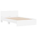 sengeramme med sengegavl og LED-lys 140x190 cm sonoma-eg