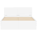 sengeramme med sengegavl og LED-lys 140x190 cm sonoma-eg