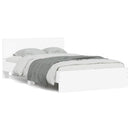 sengeramme med sengegavl og LED-lys 140x190 cm sonoma-eg