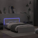 sengeramme med sengegavl og LED-lys 120x190 cm hvid