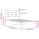 sengeramme med sengegavl 90x200 cm metal sort