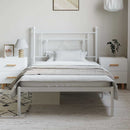 sengeramme med sengegavl 100x200 cm metal hvid