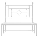 sengeramme med sengegavl 100x200 cm metal hvid