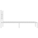 sengeramme med sengegavl 100x200 cm metal hvid