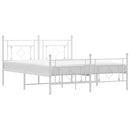 sengeramme med sengegavl og fodgærde 150x200 cm metal hvid