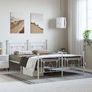 sengeramme med sengegavl og fodgærde 150x200 cm metal hvid