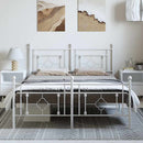 sengeramme med sengegavl og fodgærde 193x203 cm metal hvid