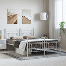 sengeramme med sengegavl og fodgærde 193x203 cm metal hvid