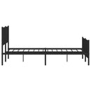 sengeramme med sengegavl og fodgærde 200x200 cm metal sort