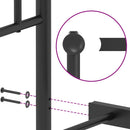 sengeramme med sengegavl og fodgærde 200x200 cm metal sort