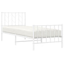 sengeramme med sengegavl og fodgærde 80x200 cm metal hvid