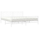 sengeramme med sengegavl og fodgærde 200x200 cm metal hvid