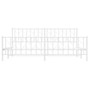 sengeramme med sengegavl og fodgærde 200x200 cm metal hvid