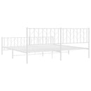 sengeramme med sengegavl og fodgærde 200x200 cm metal hvid