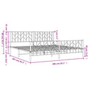 sengeramme med sengegavl og fodgærde 200x200 cm metal hvid