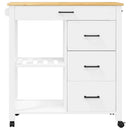 køkkenvogn MONZA 84x40x88,5 cm massivt fyrretræ