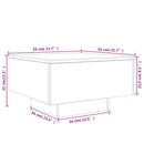 sofabord 55x55x31 cm konstrueret træ hvid