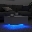 sofabord med LED-lys 55x55x31 cm hvid