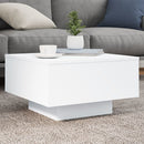 sofabord med LED-lys 55x55x31 cm hvid