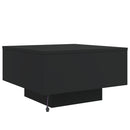 sofabord med LED-lys 55x55x31 cm sort