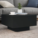 sofabord med LED-lys 55x55x31 cm sort