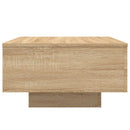 sofabord med LED-lys 55x55x31 cm sonoma-eg