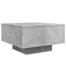 sofabord med LED-lys 55x55x31 cm betongrå