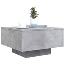sofabord med LED-lys 55x55x31 cm betongrå
