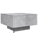 sofabord med LED-lys 55x55x31 cm betongrå