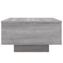 sofabord med LED-lys 55x55x31 cm grå sonoma-eg