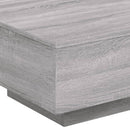 sofabord med LED-lys 55x55x31 cm grå sonoma-eg