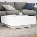 sofabord 80x80x31 cm konstrueret træ hvid