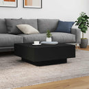 sofabord 80x80x31 cm konstrueret træ sort