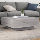 sofabord 80x80x31 cm konstrueret træ grå sonoma-eg