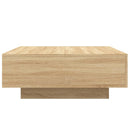 sofabord med LED-lys 80x80x31 cm sonoma-eg