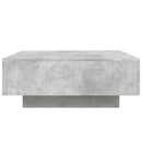 sofabord med LED-lys 80x80x31 cm betongrå