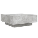 sofabord med LED-lys 80x80x31 cm betongrå