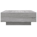 sofabord med LED-lys 80x80x31 cm grå sonoma-eg