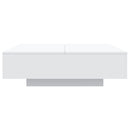 sofabord med LED-lys 100x100x31 cm hvid
