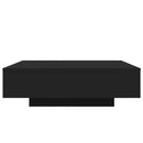 sofabord med LED-lys 100x100x31 cm sort