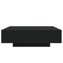 sofabord med LED-lys 100x100x31 cm sort