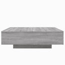 sofabord med LED-lys 100x100x31 cm grå sonoma-eg
