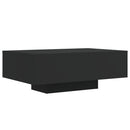 sofabord med LED-lys 85x55x31 cm sort