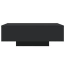 sofabord med LED-lys 85x55x31 cm sort