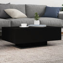 sofabord med LED-lys 85x55x31 cm sort