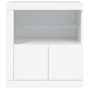 skænk med LED-lys 60,5x37x67 cm hvid