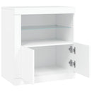 skænk med LED-lys 60,5x37x67 cm hvid