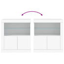 skænk med LED-lys 60,5x37x67 cm hvid