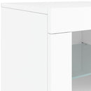 skænk med LED-lys 60,5x37x67 cm hvid