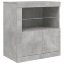 skænk med LED-lys 60,5x37x67 cm betongrå
